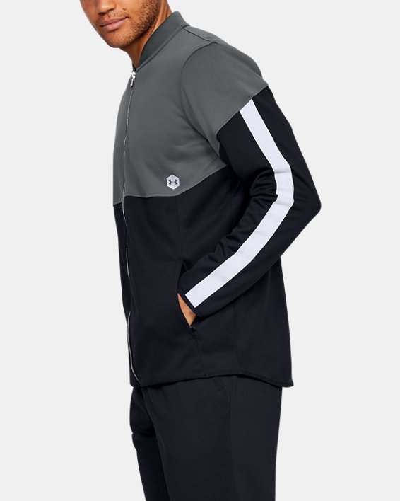 Men's UA RUSH™ Knit Warm-Up Jacket in Gray image number 2